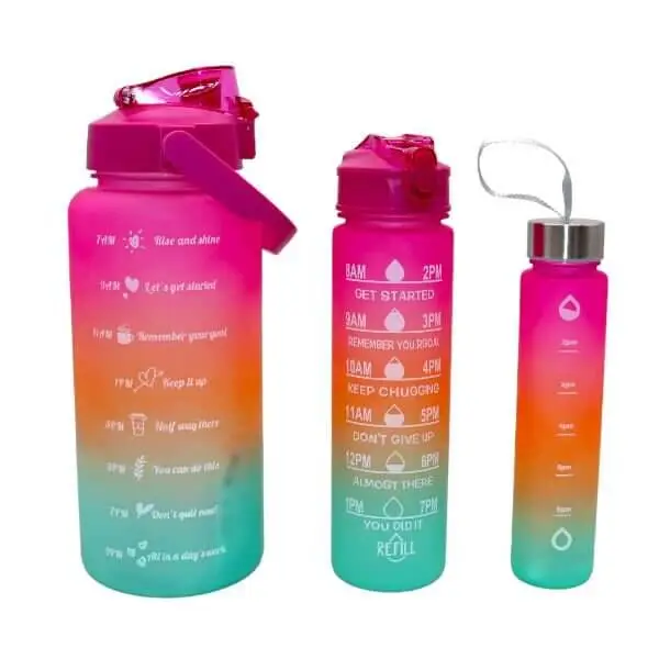 Set of 3 Motivational Water Bottles - Image 2