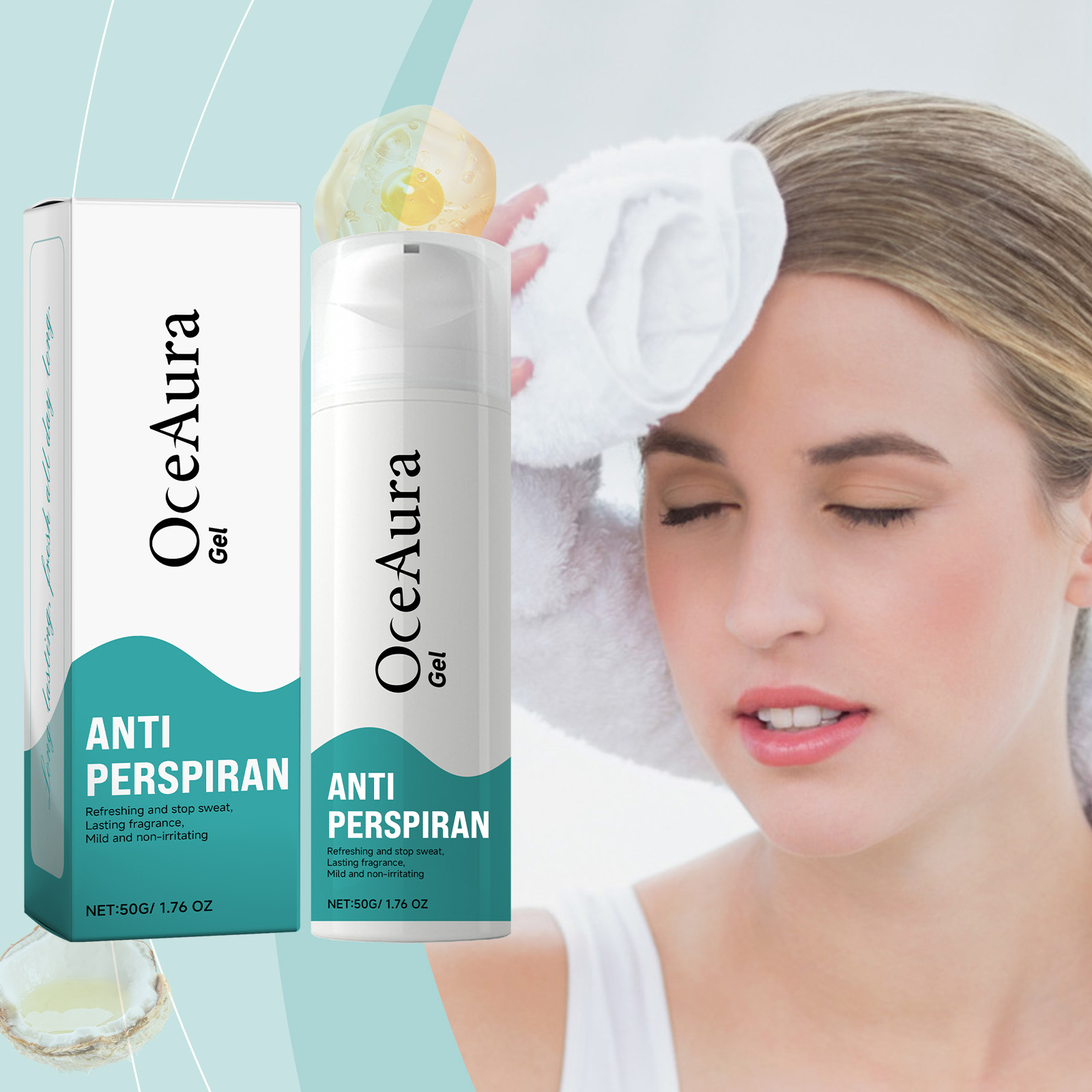 OceAura Stay Fragrance Gel Summer Skin Refreshing Perspiration Cleaning Stay Fragrance Mild Ingredient Care Gel - Image 2